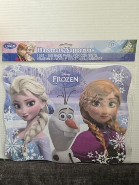 NIP Disney Frozen Placemats - Purple, Blue, White Snowflake Design (12)